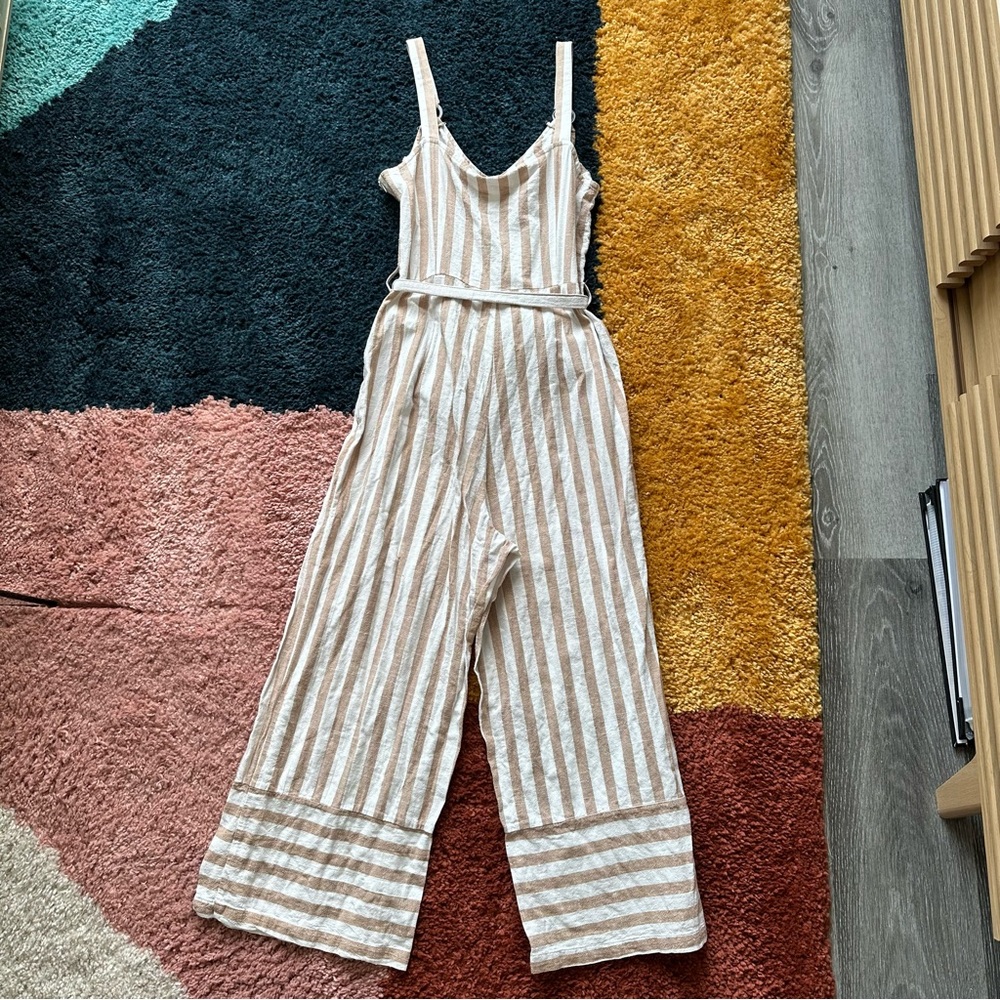 Striped Linen Jumpsuit - Picture 5 of 8